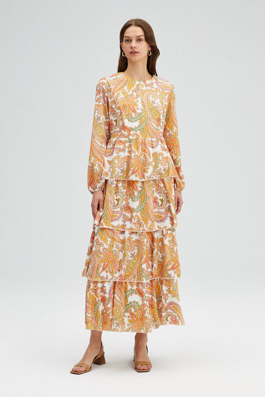 Patterned Crepe Dress