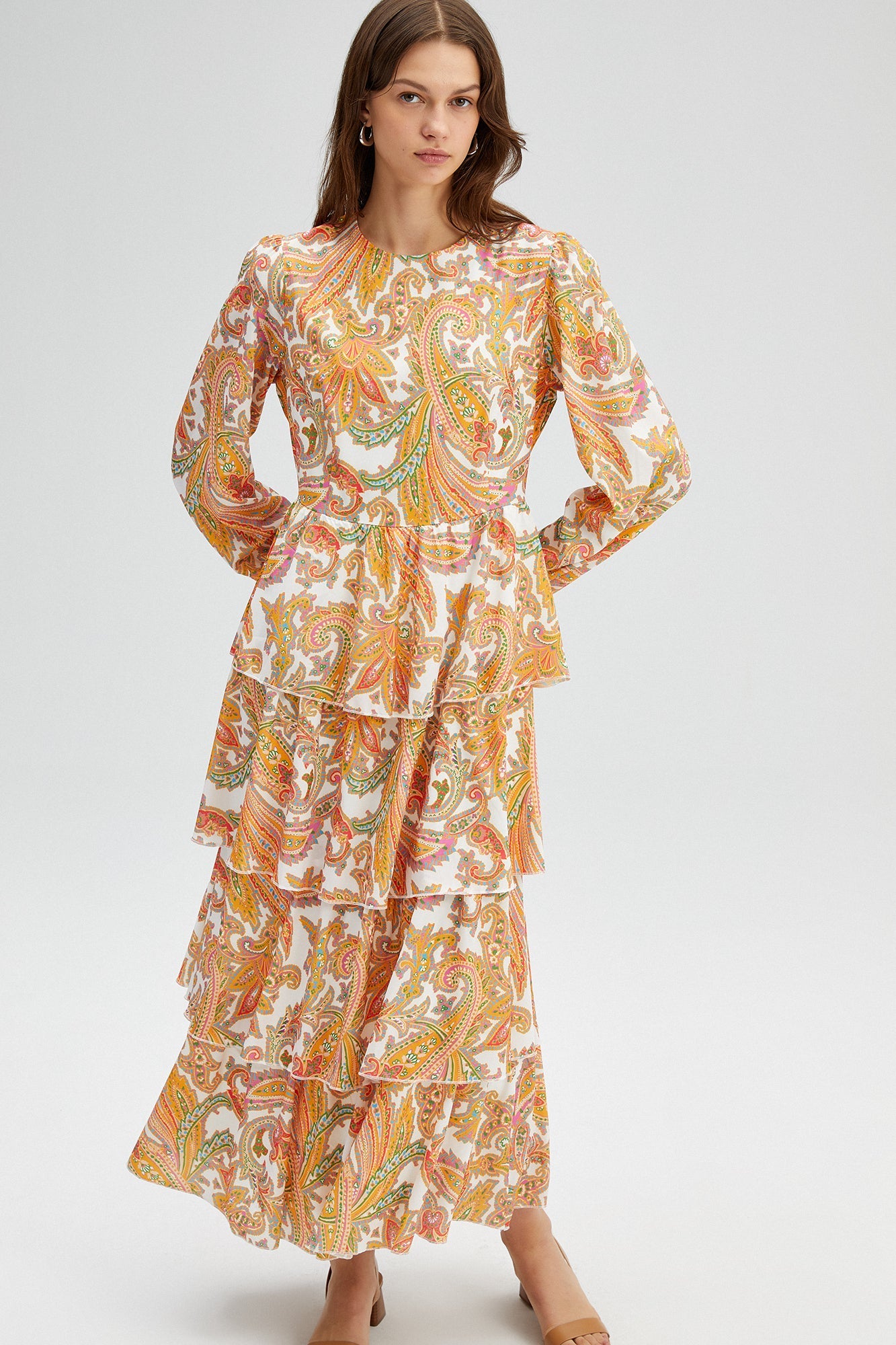 Patterned Crepe Dress