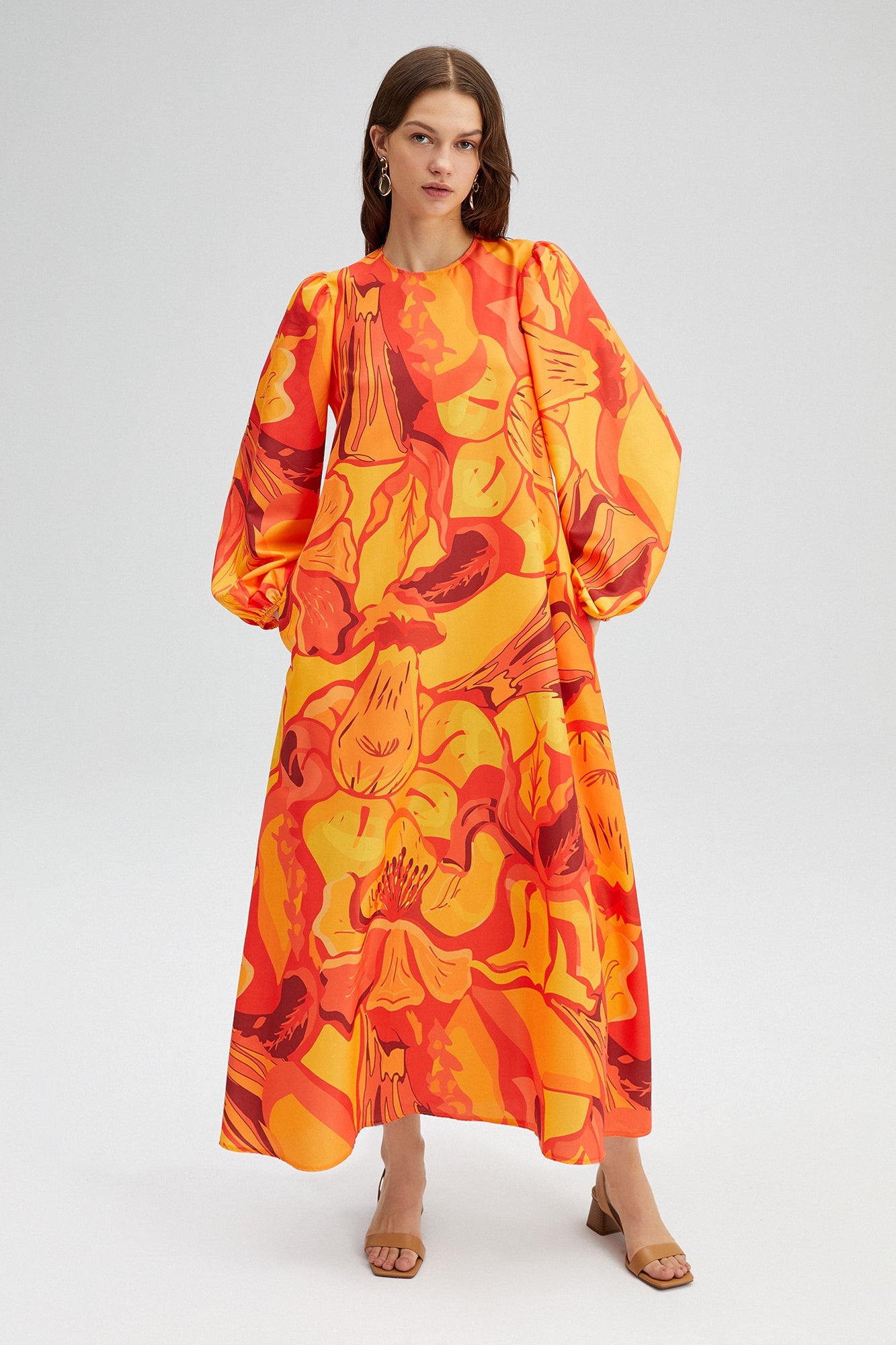 Balloon Sleeve Poplin Dress