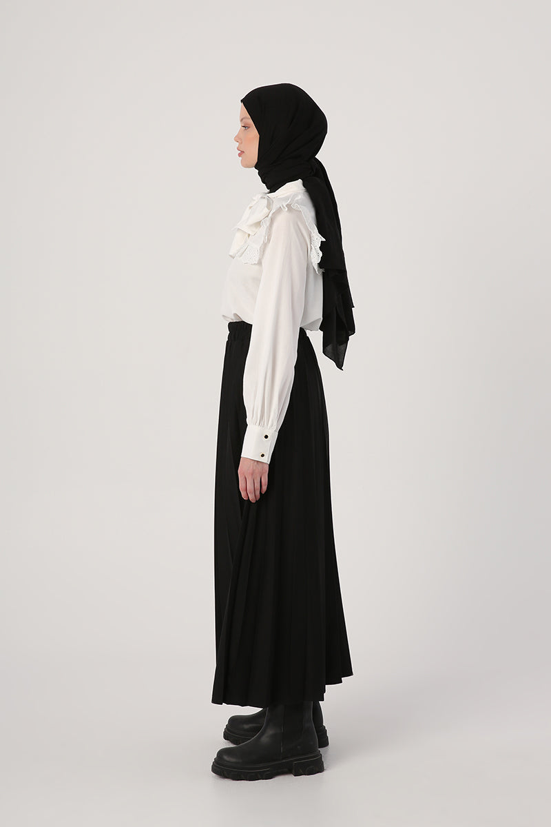 Basic Pleated Long Skirt