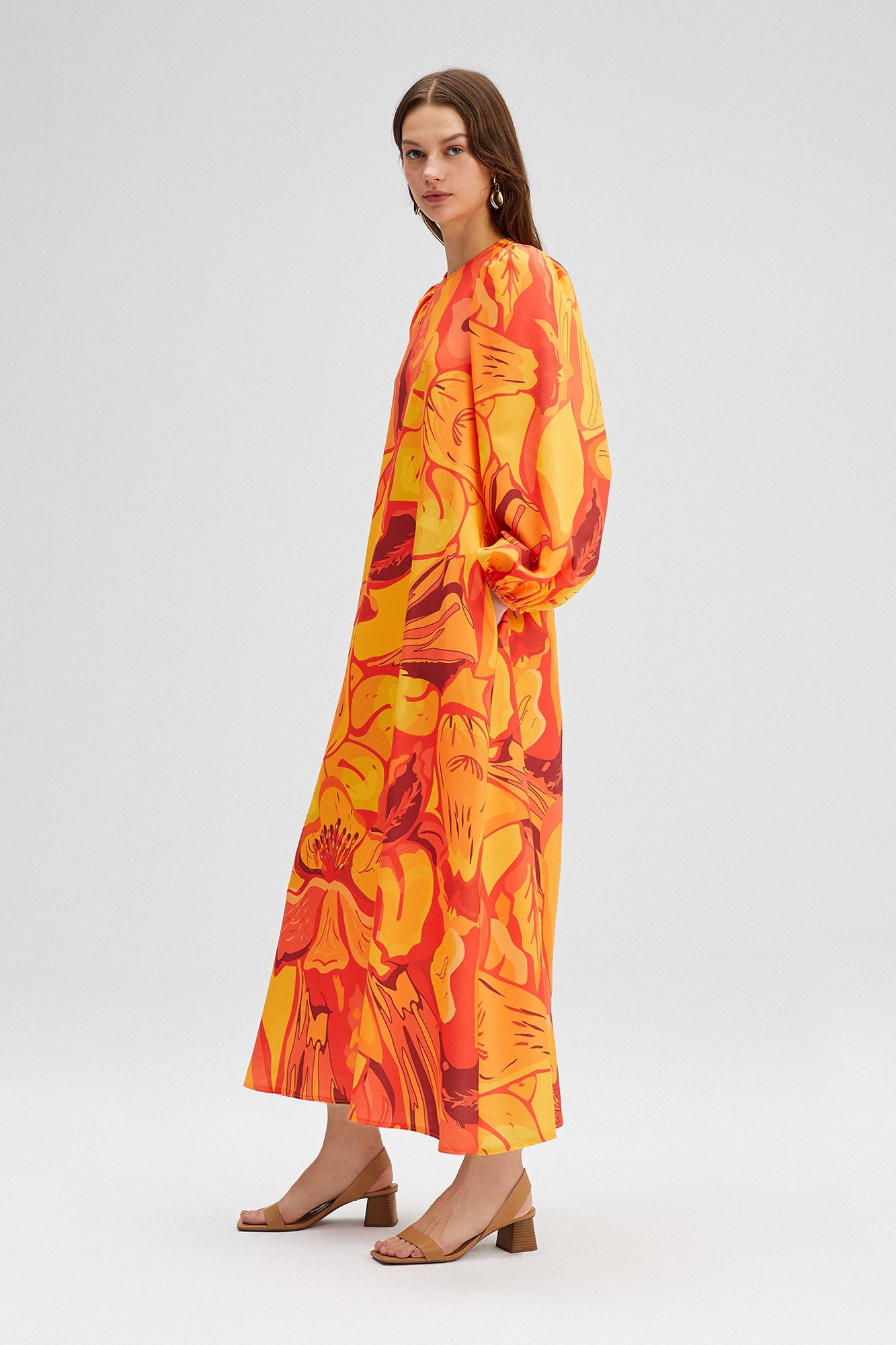 Balloon Sleeve Poplin Dress