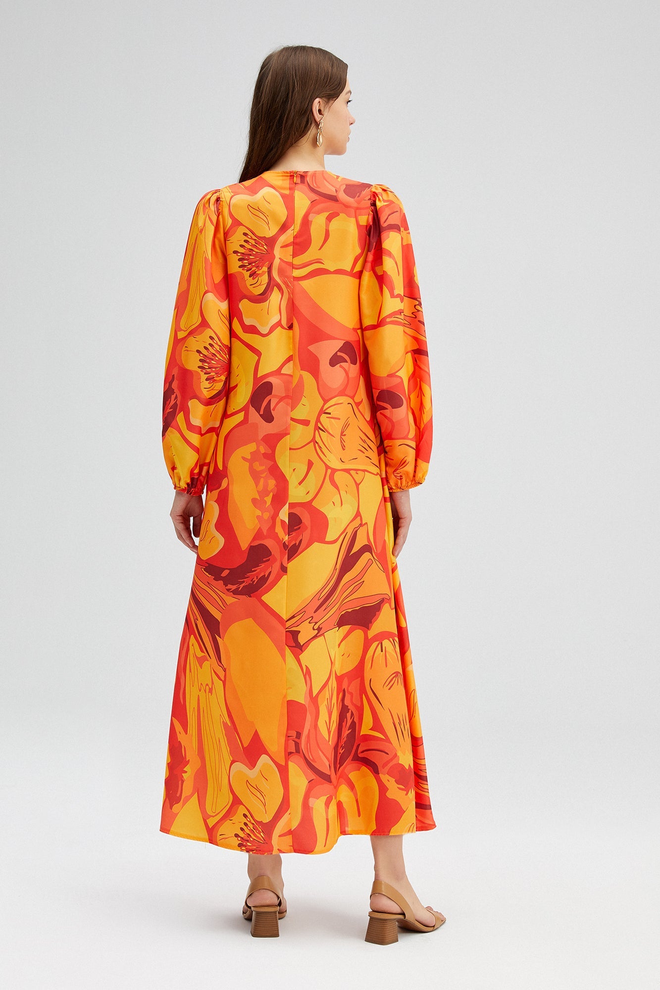 Balloon Sleeve Poplin Dress