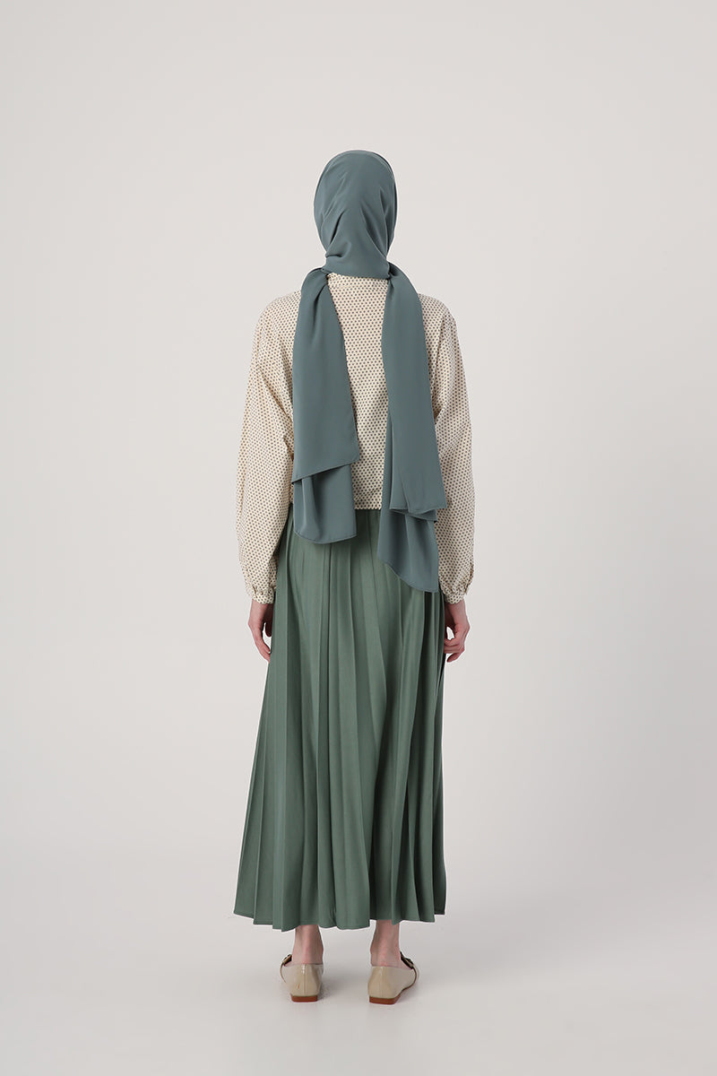 Basic Pleated Long Skirt