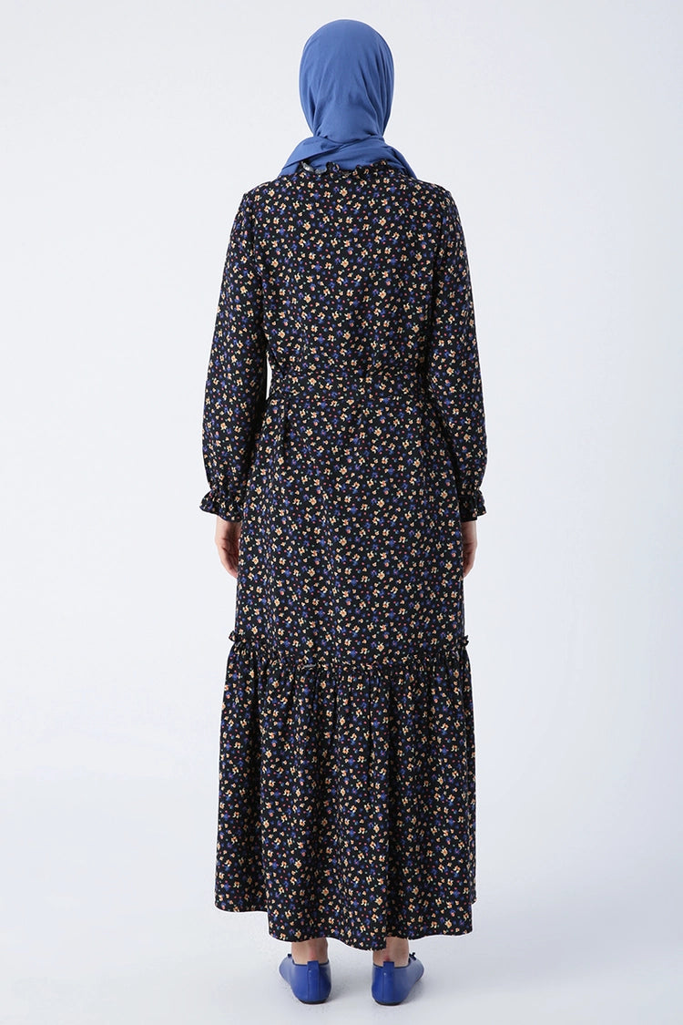 Black And Purple Flower Dress