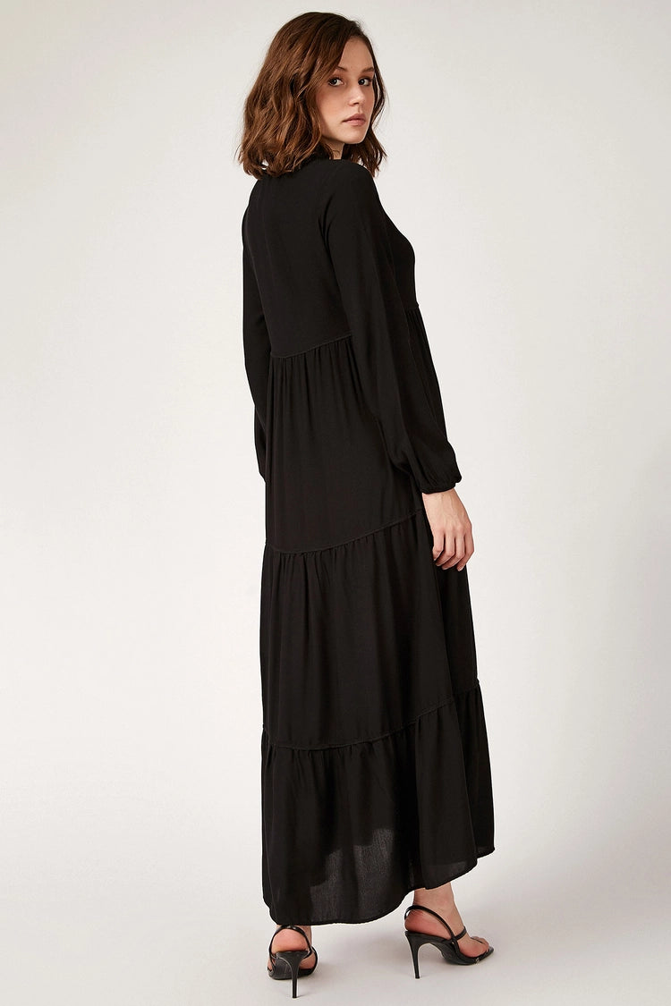 Long Tiered Black Dress