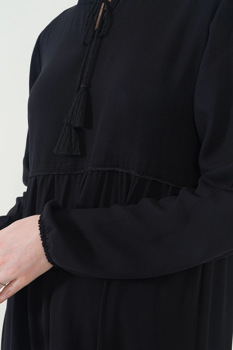 Long Tiered Black Dress