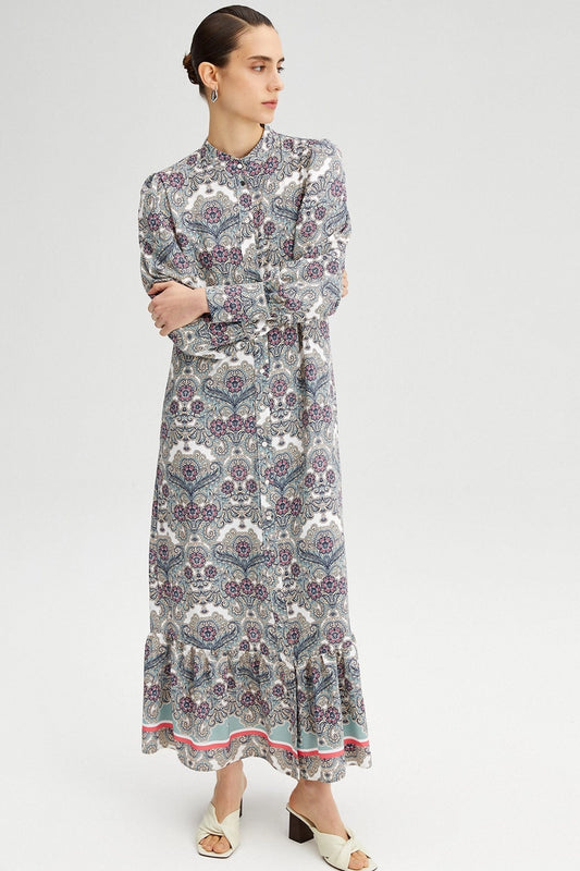 Floral Patterned Frilly Dress