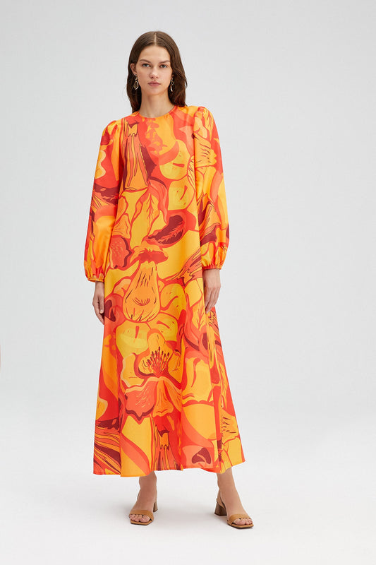 Balloon Sleeve Poplin Dress