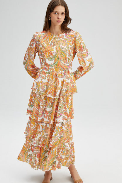 Patterned Crepe Dress