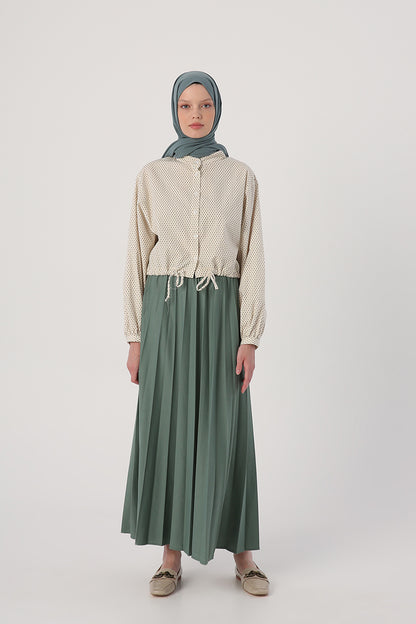 Basic Pleated Long Skirt
