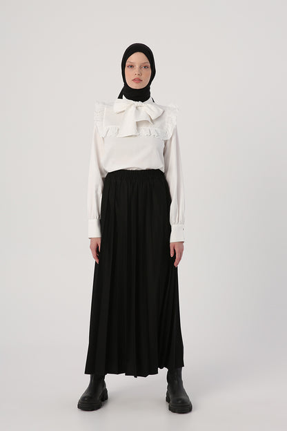 Basic Pleated Long Skirt