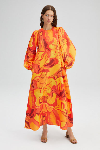 Balloon Sleeve Poplin Dress