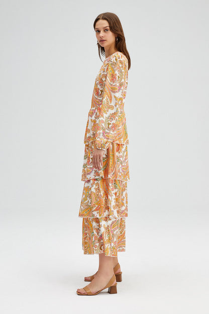 Patterned Crepe Dress