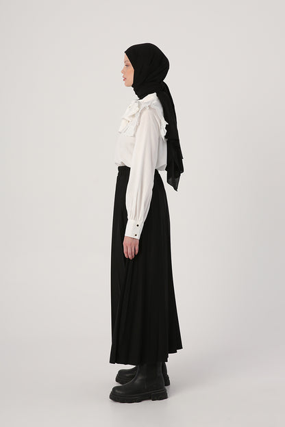 Basic Pleated Long Skirt