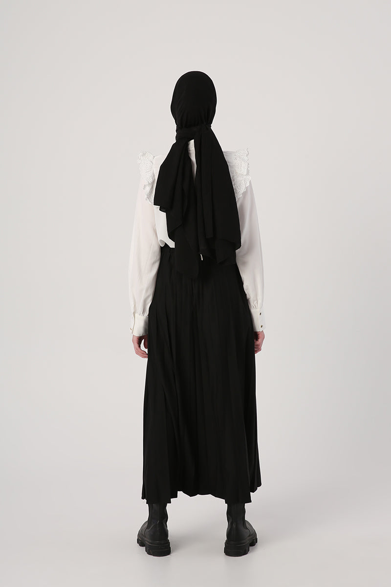 Basic Pleated Long Skirt