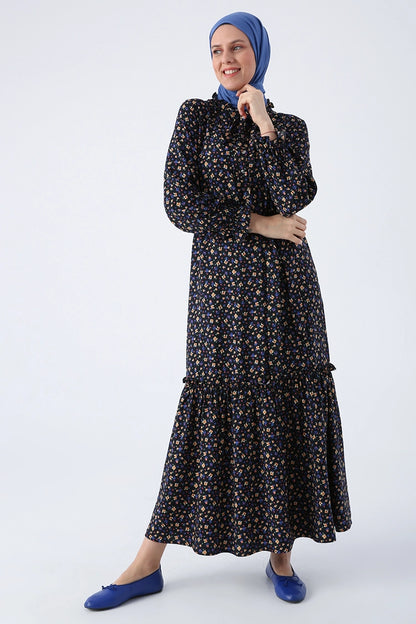 Black And Purple Flower Dress