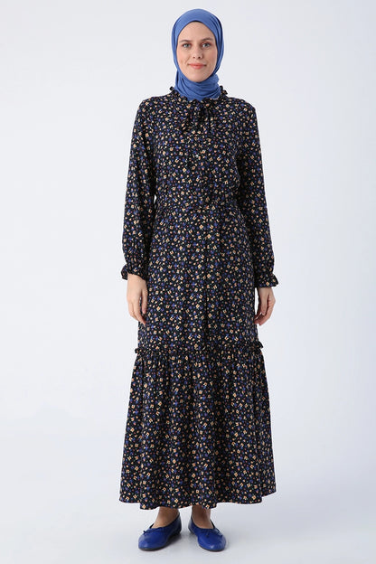 Black And Purple Flower Dress
