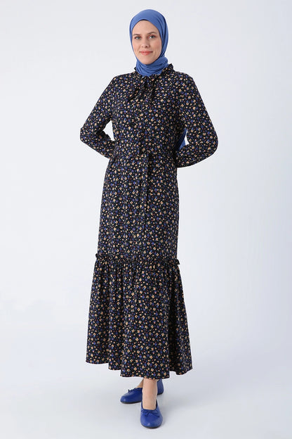 Black And Purple Flower Dress