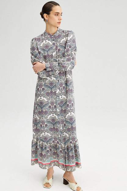 Floral Patterned Frilly Dress